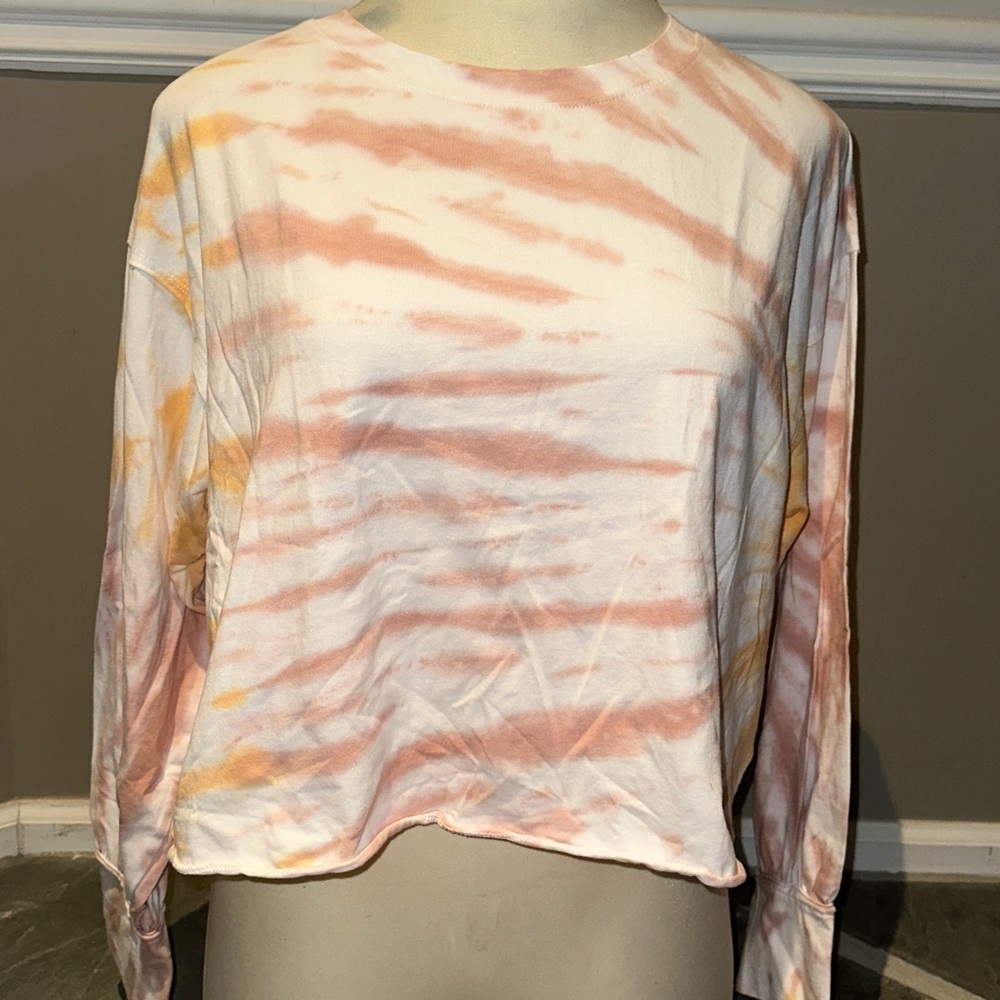 Good Luck Gem Tie Dye Long Sleeves Sweatshirt Top Size Medium